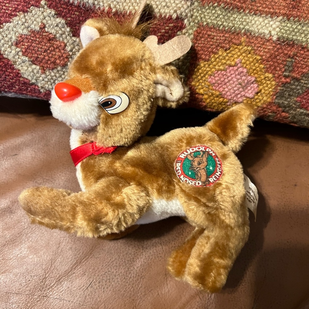 Rare Vintage 1988 Rudolph Rednosed Reindeer Christmas Plush Stuffed Animal